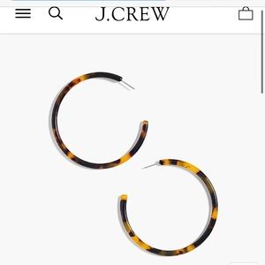 J.Crew tortoise hoop earrings.